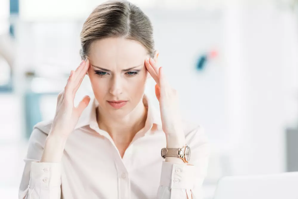 woman with a headache