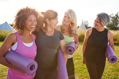 middled aged women enjoying exercise
